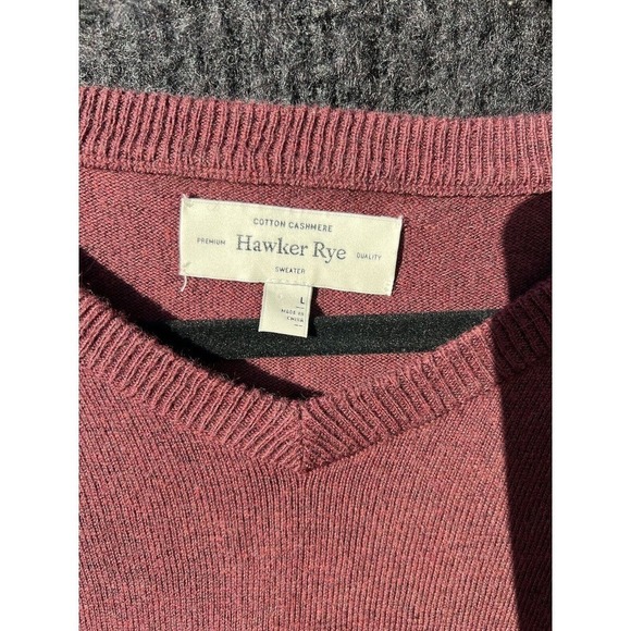 Hawker Rye Men’s Size Large Cotton Cashmere Color Maroon Premium Quality Sweater - Picture 4 of 4